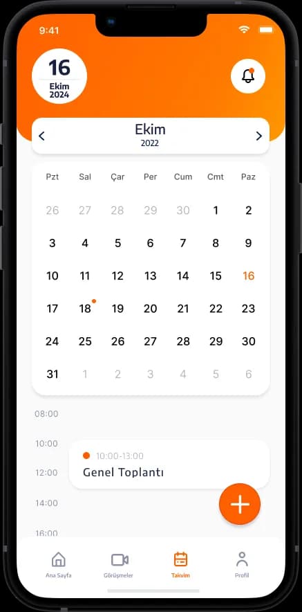 Mobile application interface on smartphone